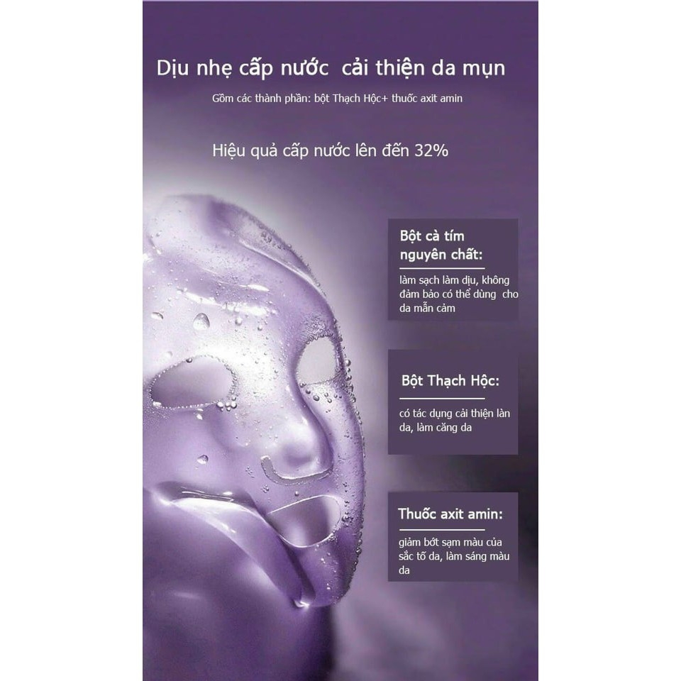 Mặt nạ đất set trà xanh Dạng Lăn - Nạ Đất Set Cà Tím Trắng Da- Se Khít Lỗ Chân