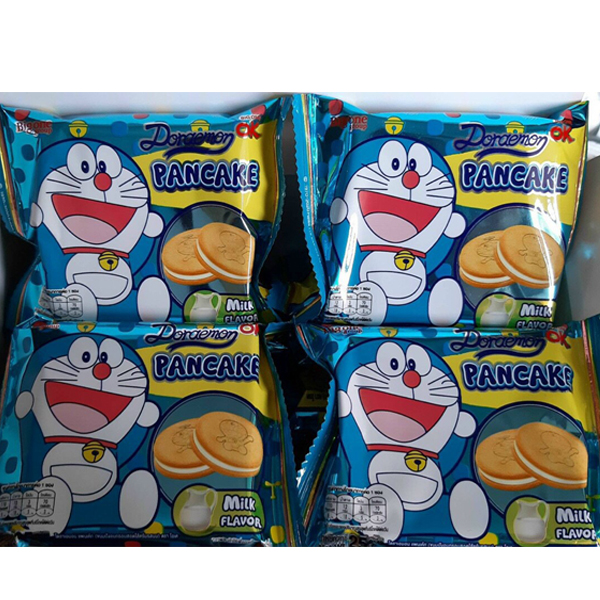 [1 Hộp XANH DƯƠNG 12 bịch] Bánh quy Pancake Doraemon thái lan nhân SỮA VANI