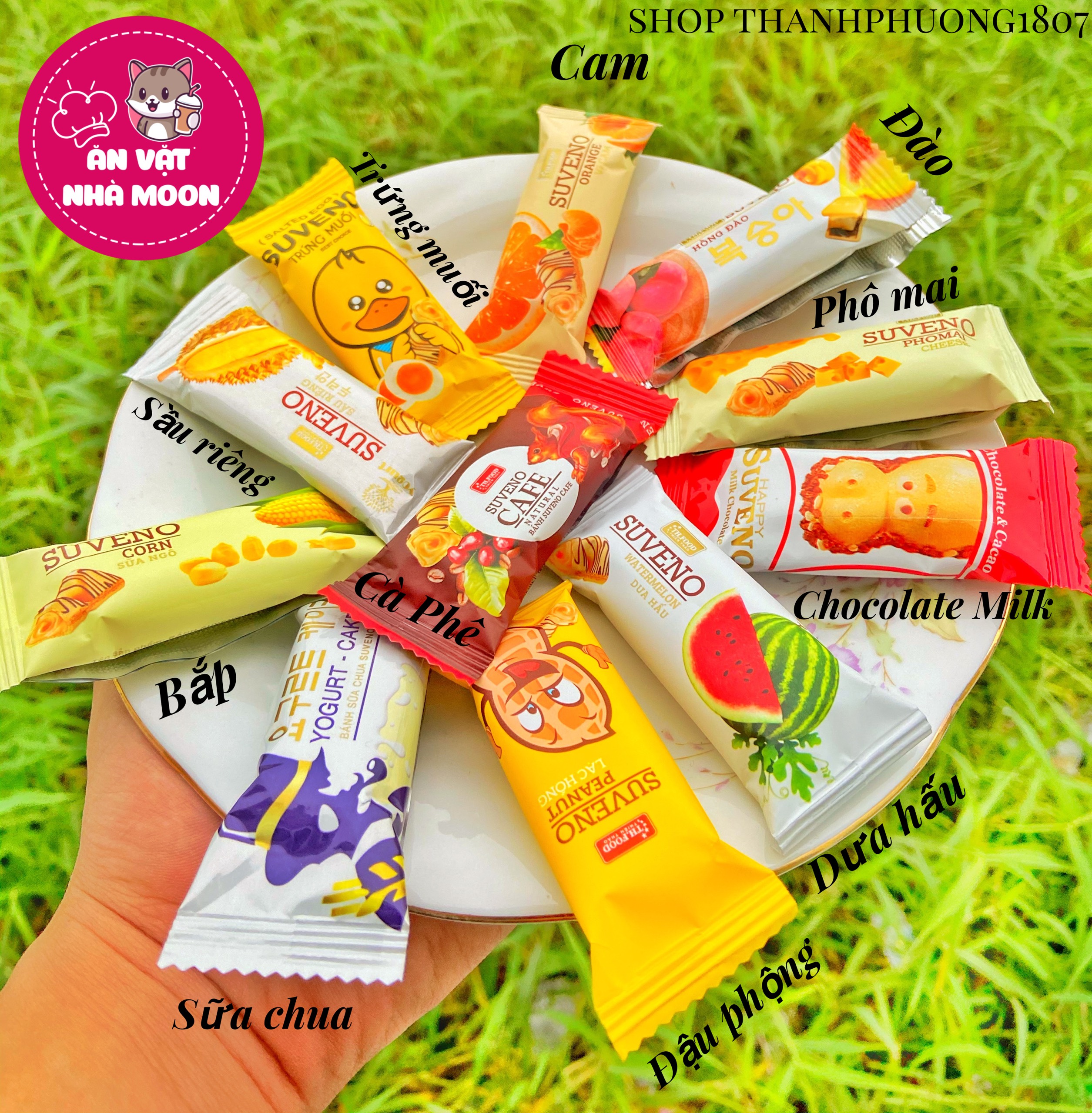 500G BÁNH XỐP SỮA CHUA SUVENO MIX NHIỀU VỊ THIÊN THẢO FOOD NSX  MỚI NỮA KÍ 500g