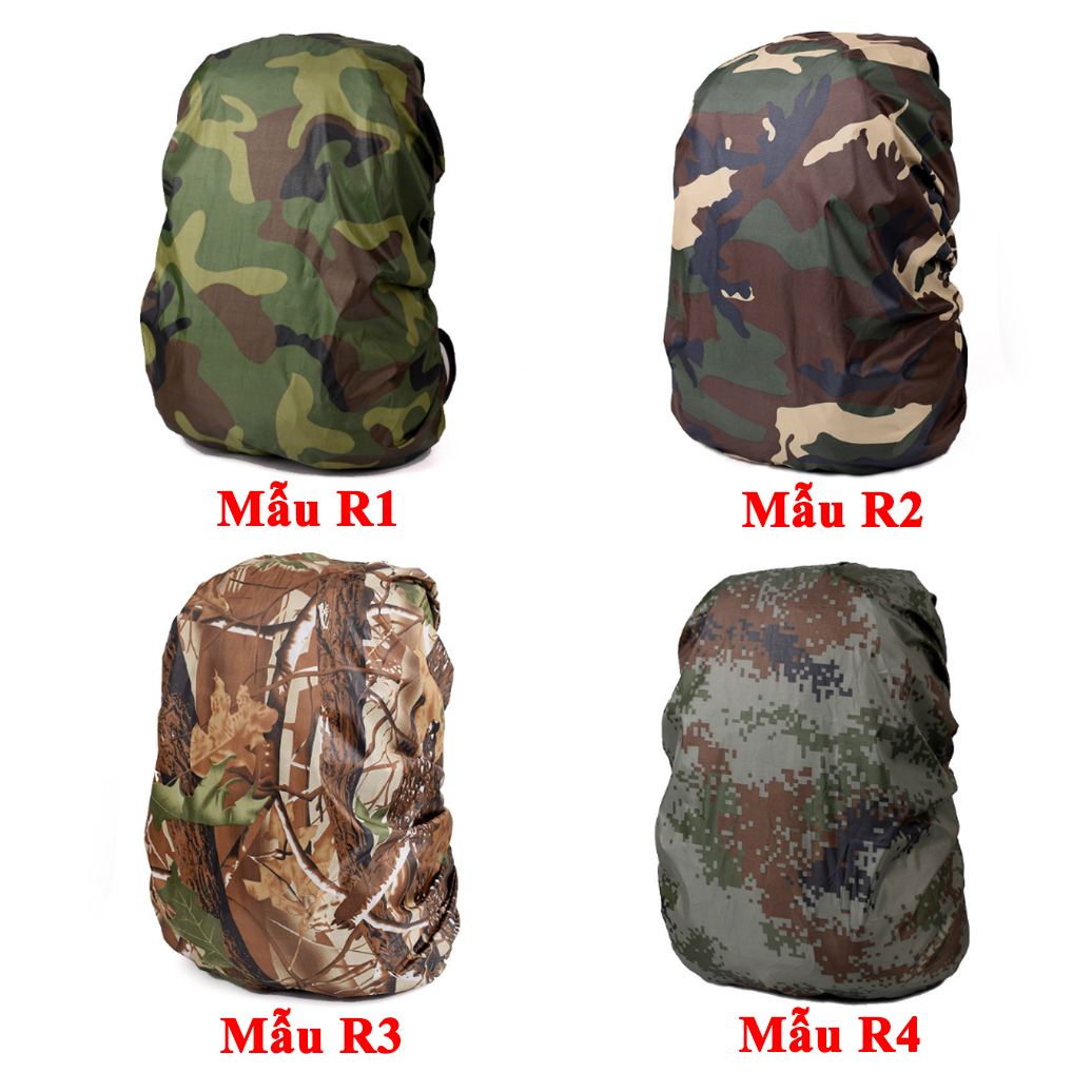 Vải mưa bọc ba lô rằn ri loại 30-40L