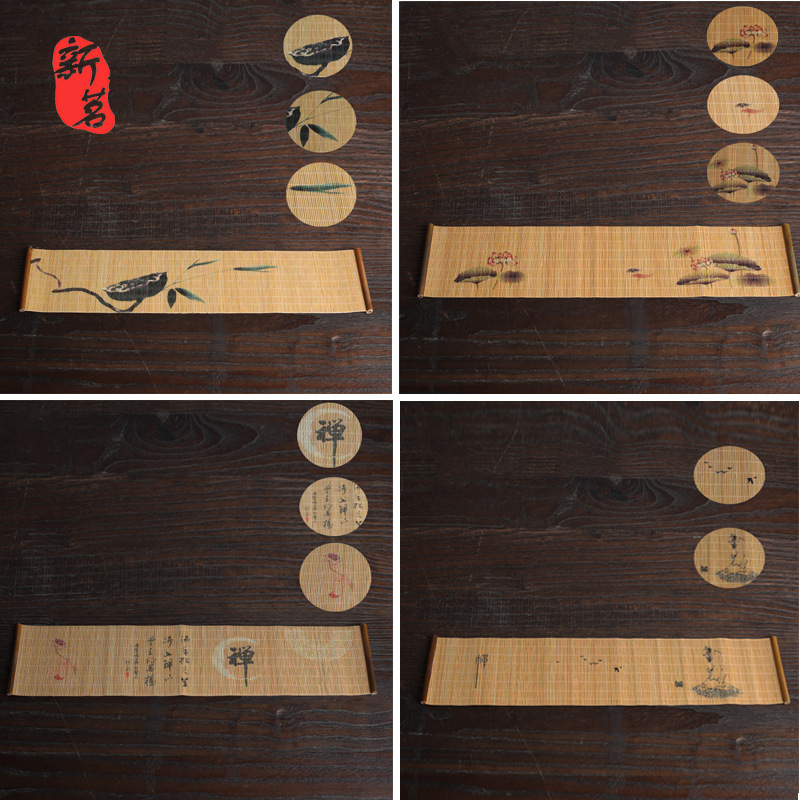 Chiếu mành tre, trúc trải lót ấm chén bàn trà đạo (45*10 cm)