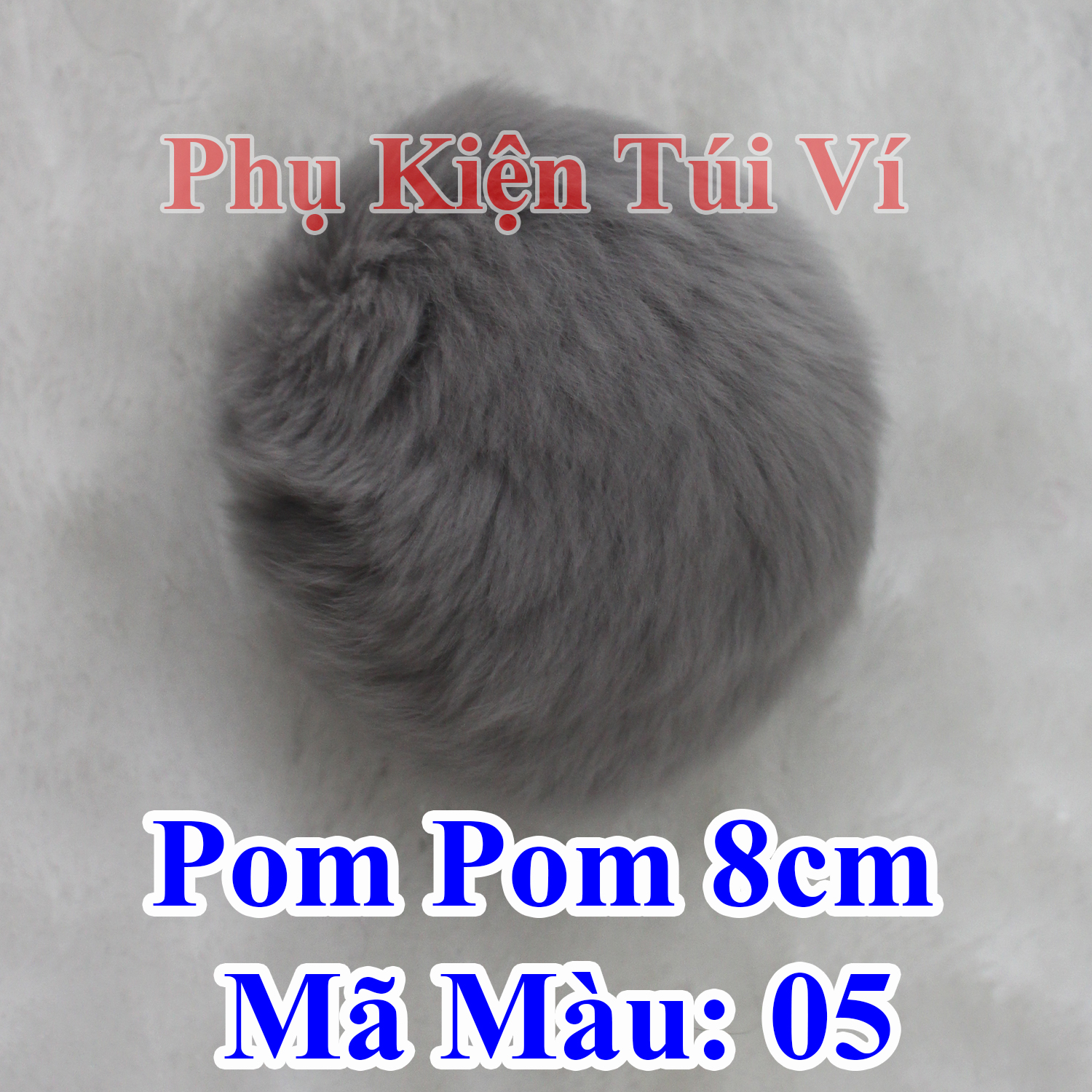 Pom pom trơn 8cm làm đồ handmade