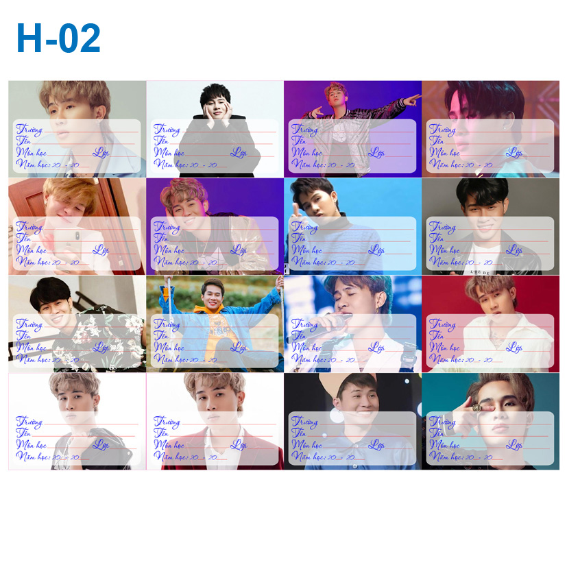 [HCM]Nhãn vở Ca sĩ Phương Tuấn - Jack -J97(combo 3 set 48 nhãn vở)