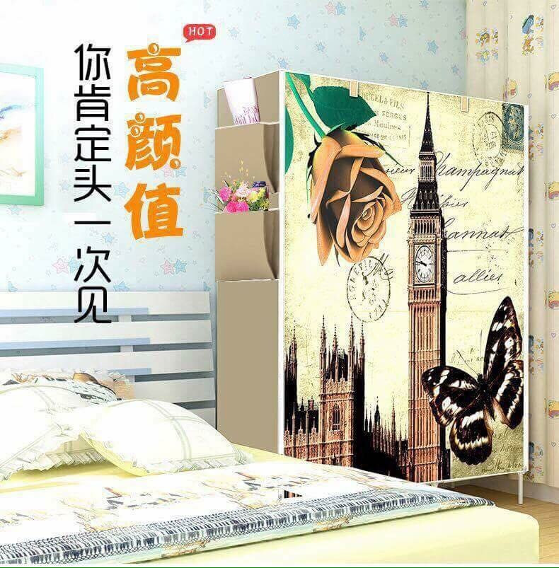Tủ vải đựng quần áo họa tiết 3D