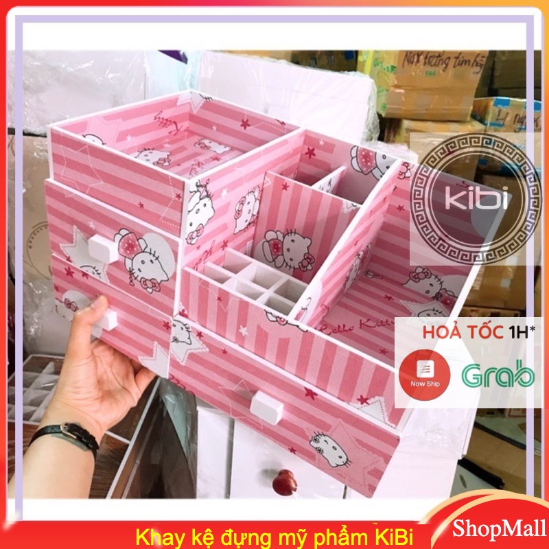 KỆ MỸ PHẨM 3 NGĂN XÉO MÈO KITTY