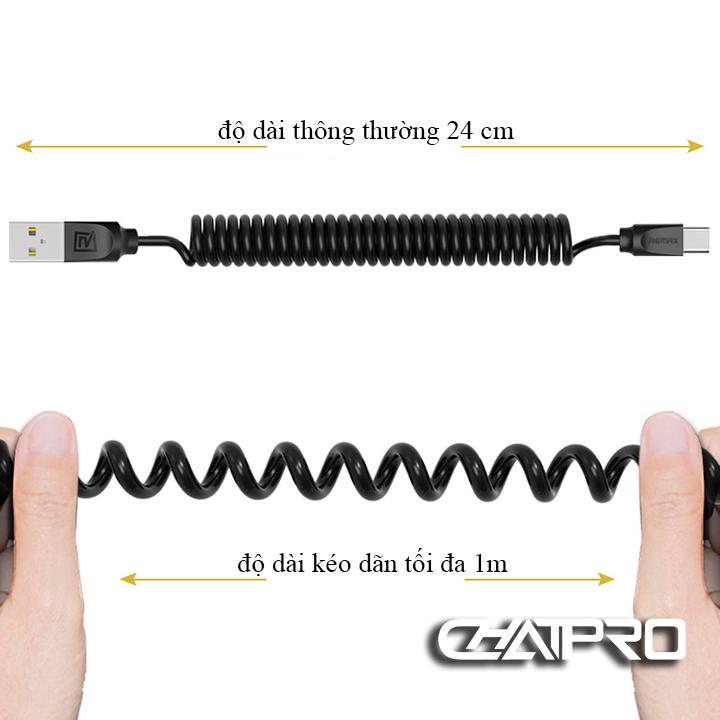 Cáp sạc Type C lò xo 1m Remax RC-117a
