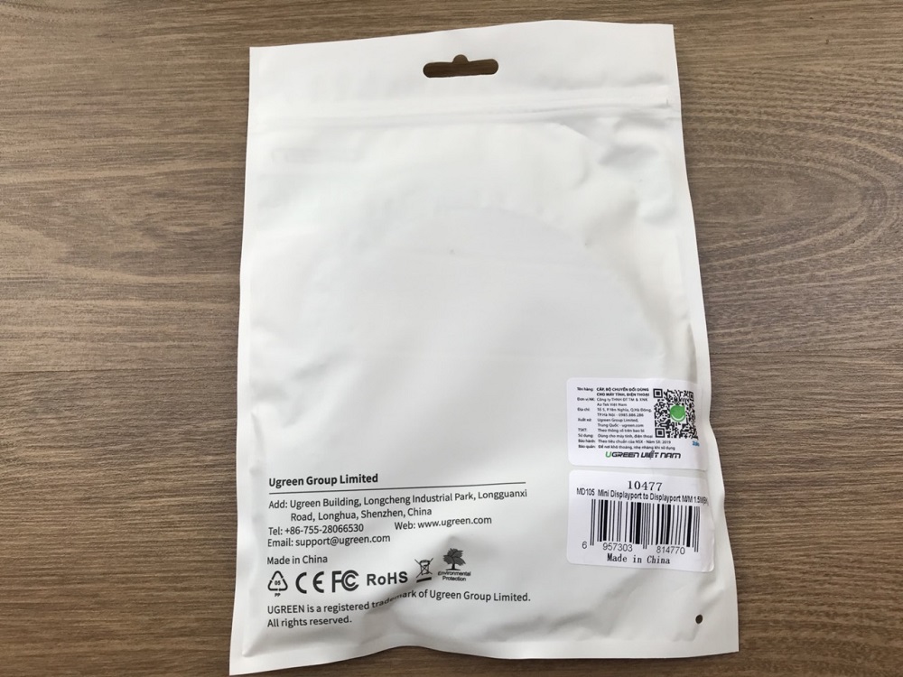 Cáp Mini DisplayPort To Displayport Dài 1,5M Ugreen 10477 Cao Cấp