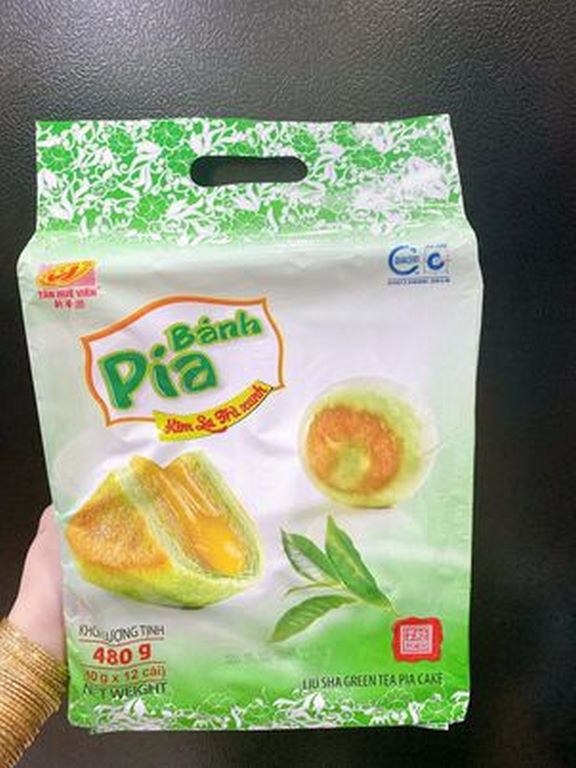 Bánh pía kim sa trà xanh túi 12 cái - cực ngon