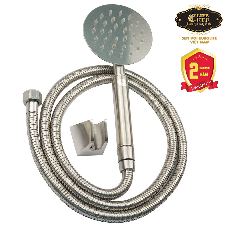 Bộ tay sen INOX SUS 304 Eurolife EL-110SH (Trắng - vàng)
