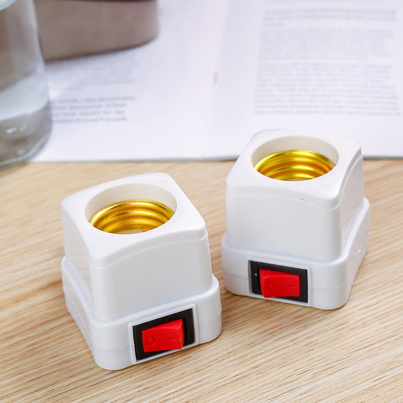 Square switch wireless light tail light E27 connector plug power on off button E27 light socket switch tail light square switch tail light
