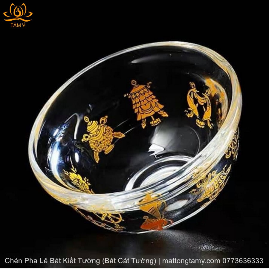 Chén Pha Lê Bát Kiết Tường (Bát Cát Tường) - Chén Cúng Dường