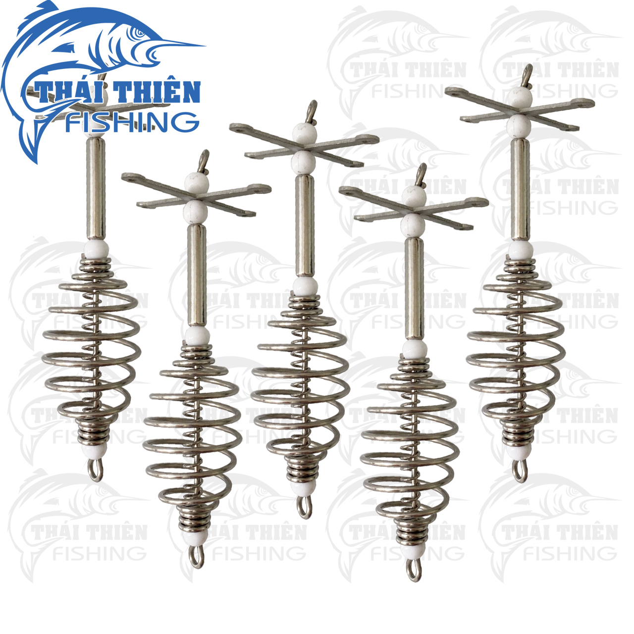 Combo 5 cái lò xo lăng xê chữ thập inox chóng rối bằng thép không gỉ dùng buộc lưỡi câu lăng xê