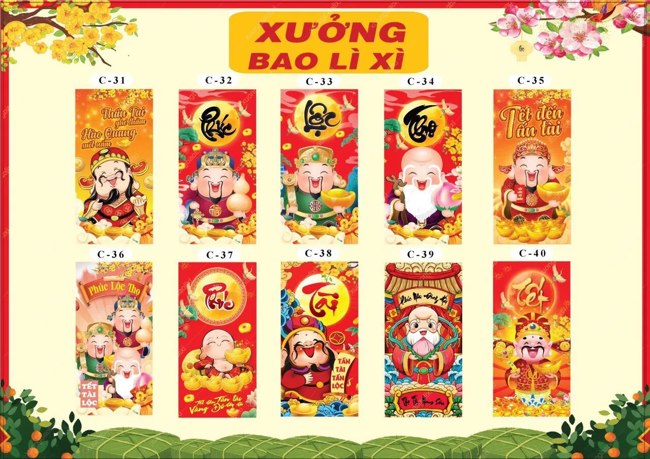 50 bao lì xì tết 2024, tết giáp thìn