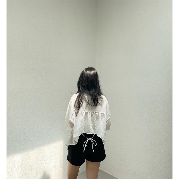 áo sơ Mimi lệch lưng
