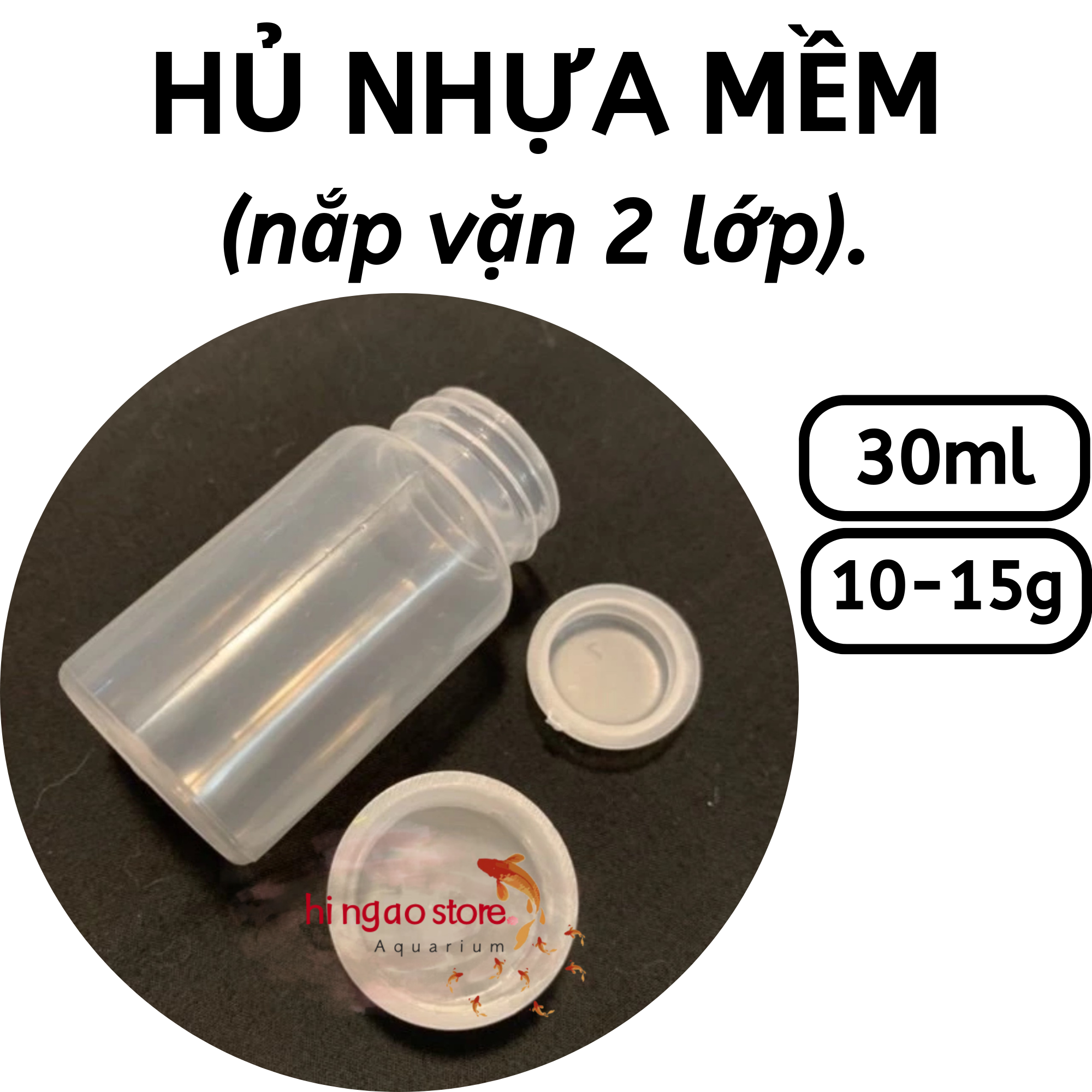 Soft plastic jar for fish food (10g-15g) -landscape accessories | Hingaostore.
