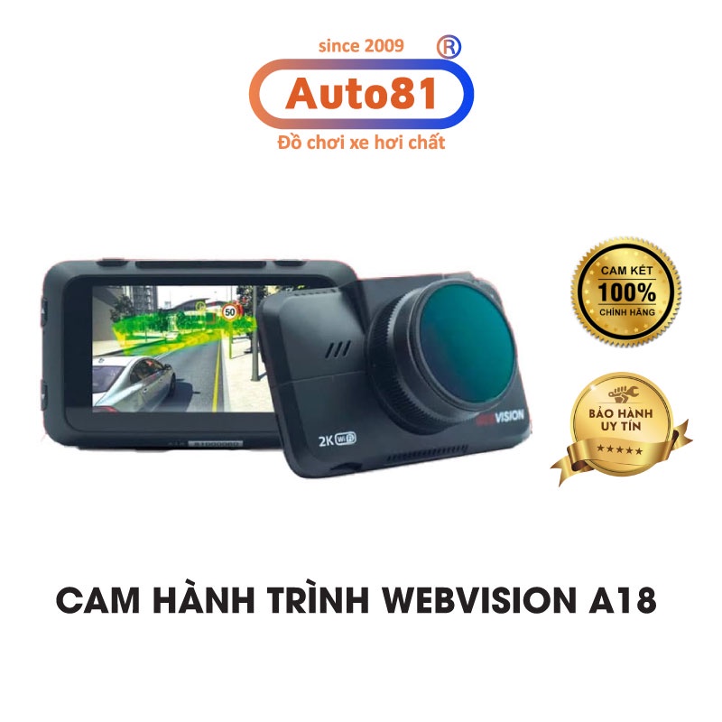 CAMERA HÀNH TRÌNH WEBVISION A18, CẢNH BÁO TỐC ĐỘ BẰNG GIỌNG NÓI (tặng thẻ nhớ 32G)