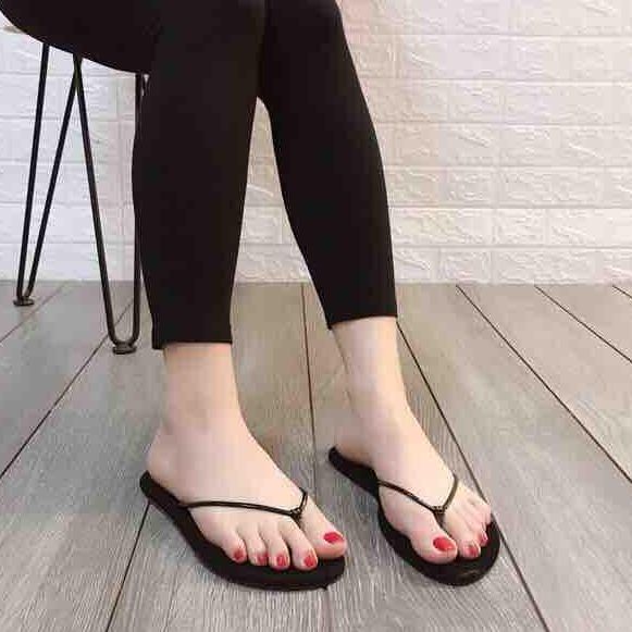 Dép cọng chỉ siêu mảnh thời trang siêu bền D004 (Đen Vải)
