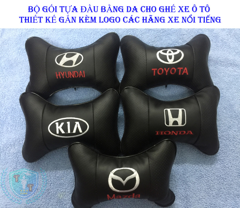 Gối tựa đầu ghế xe ô tô có gắn logo của các hãng xe nổi tiếng