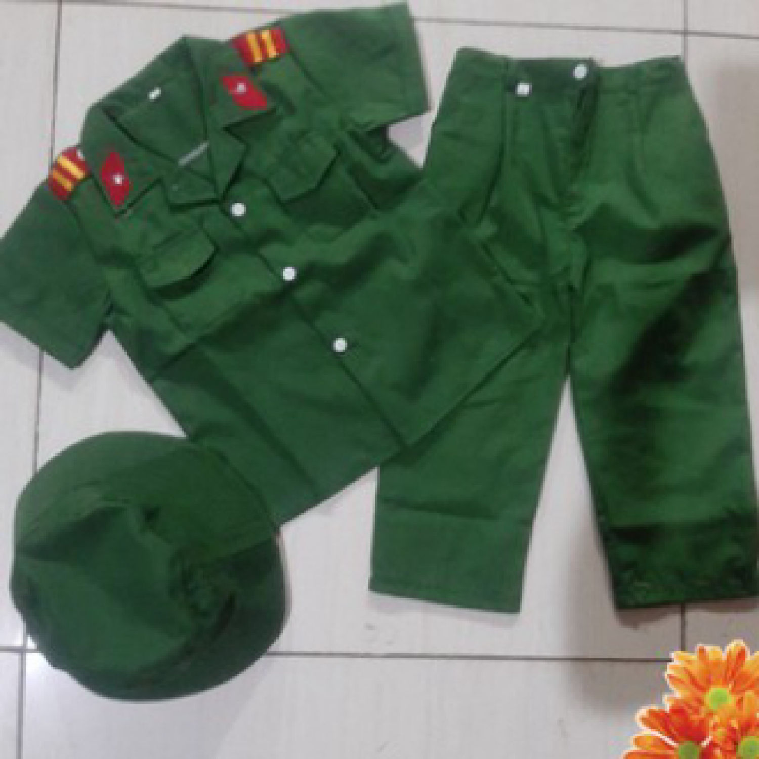 Combo 2Bộ Quần Áo Bộ Đội Trẻ Em Kèm Nón Bèo
