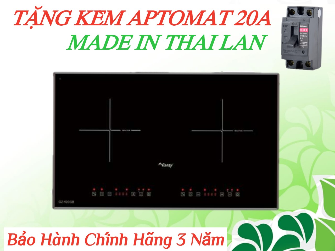 [Trả góp 0%]Bếp Từ Đôi Nhập Khẩu Thái Lan CANZY CZ900GB