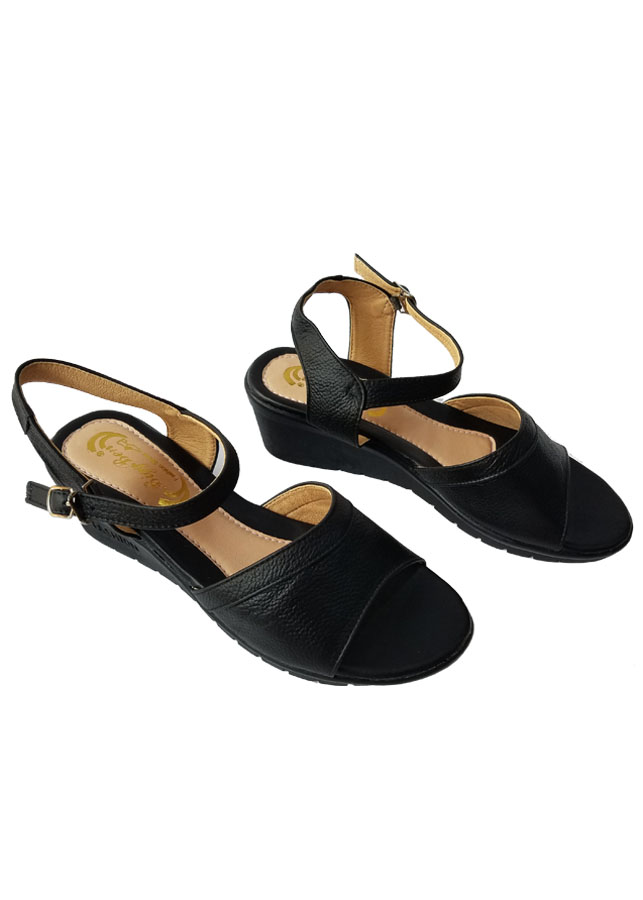 Giày Sandal Đế Xuồng Nữ Da Bò BIGGBEN SDXB34