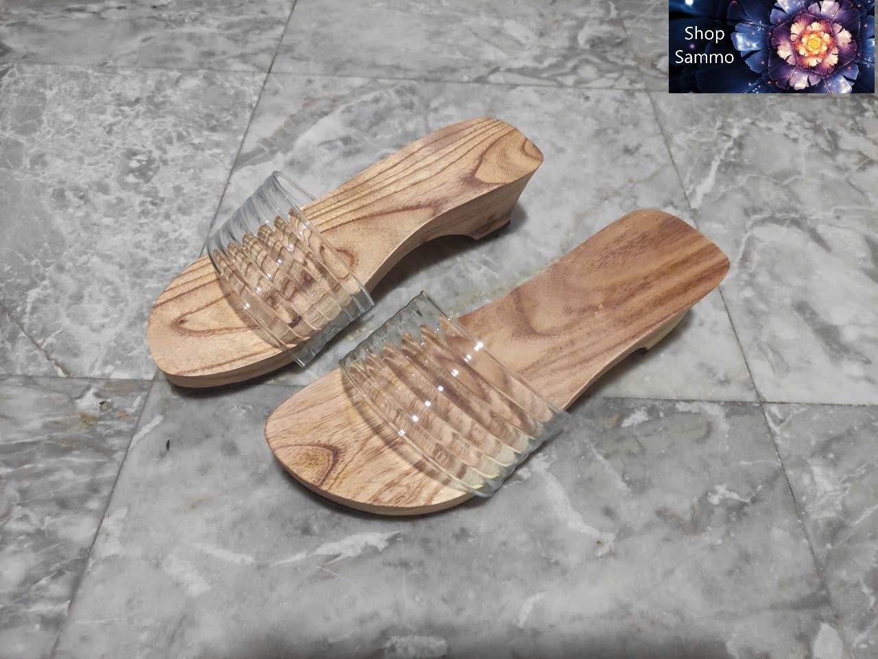 Guốc Gỗ Guốc Mộc Cao 5 Phân Quai Nhung 2 Lớp ( Có đóng thêm đế cao su )