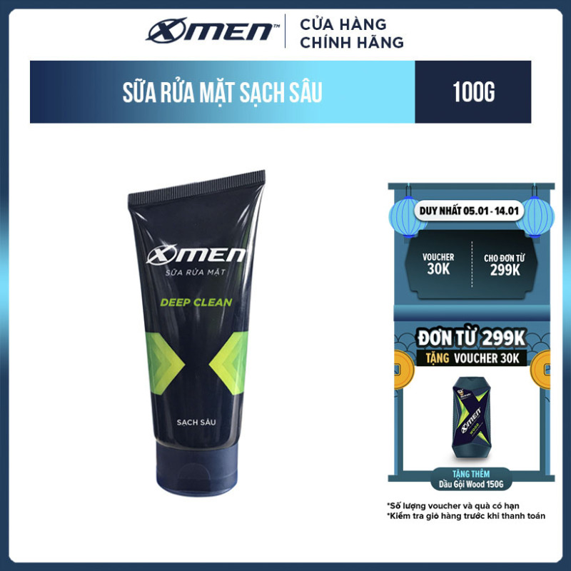 Sữa rửa mặt X-Men Sạch sâu 100g nhập khẩu