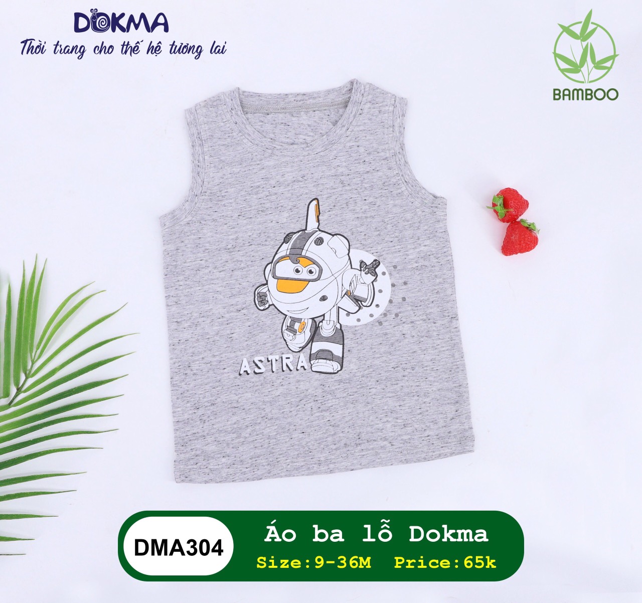 [ Xả Kho ] Áo ba lỗ Dokma in hình DMA304 (9-36M)