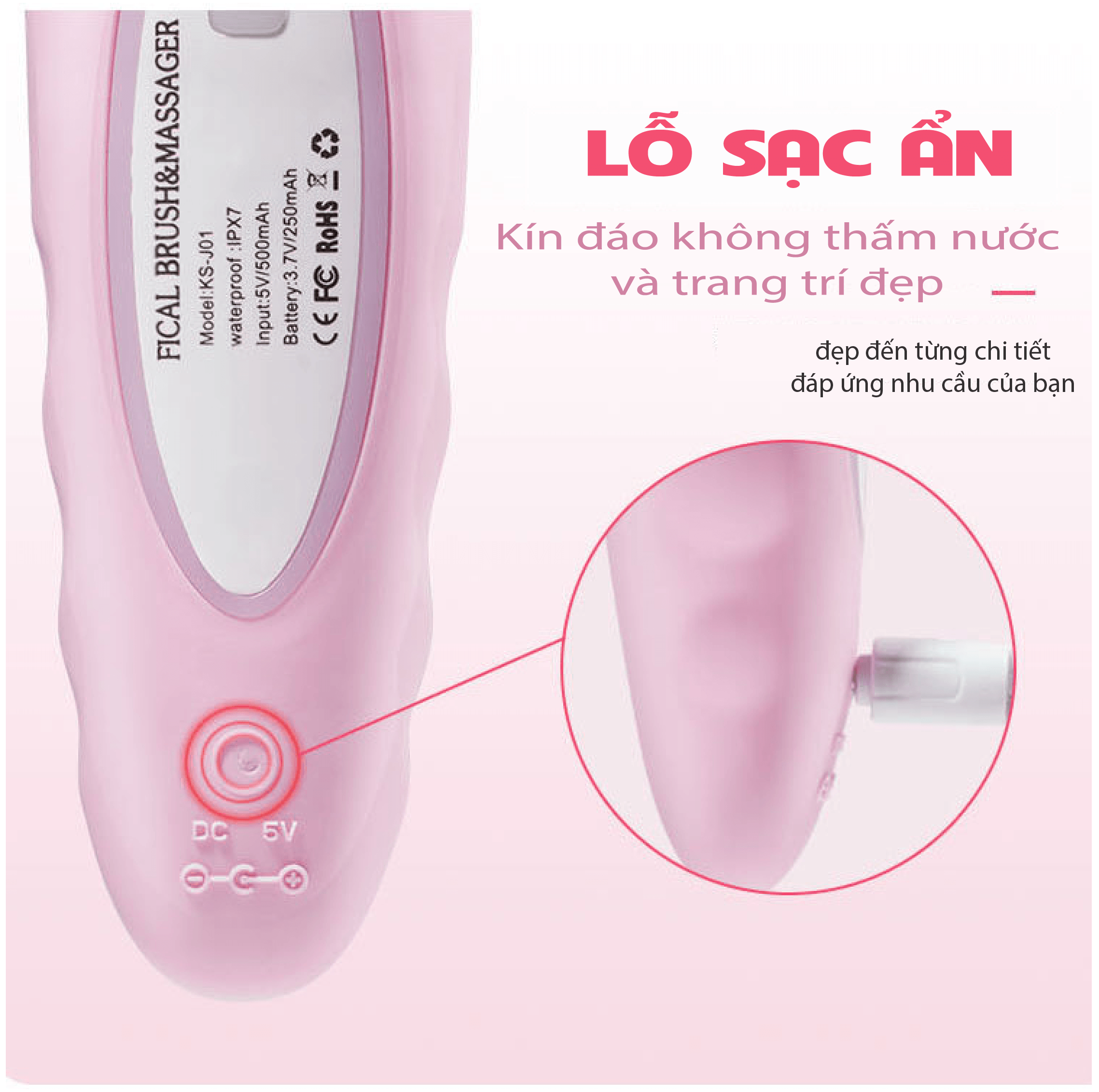 [BH 1 ĐỔI 1] Máy rửa mặt AIKEDILI SONIC FICAL BRUSH & MASSAGER
