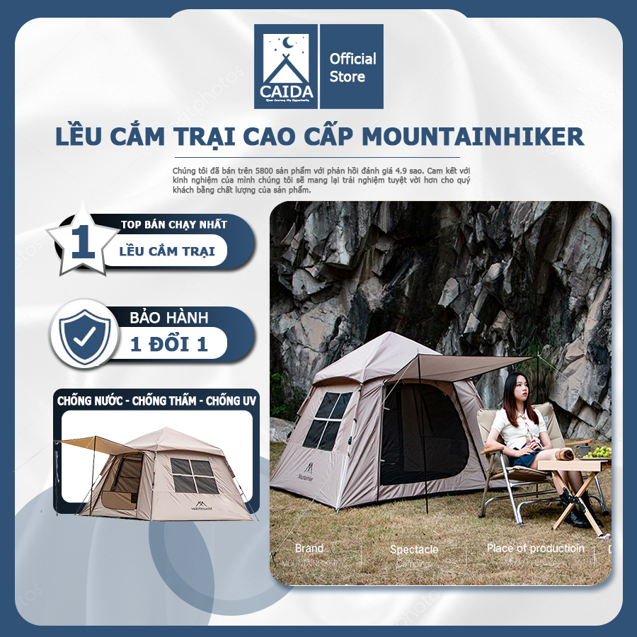 Lều cắm trại, lều dã ngoại moutainhiker tự bung chống mưa tốt, lều 4-6 người