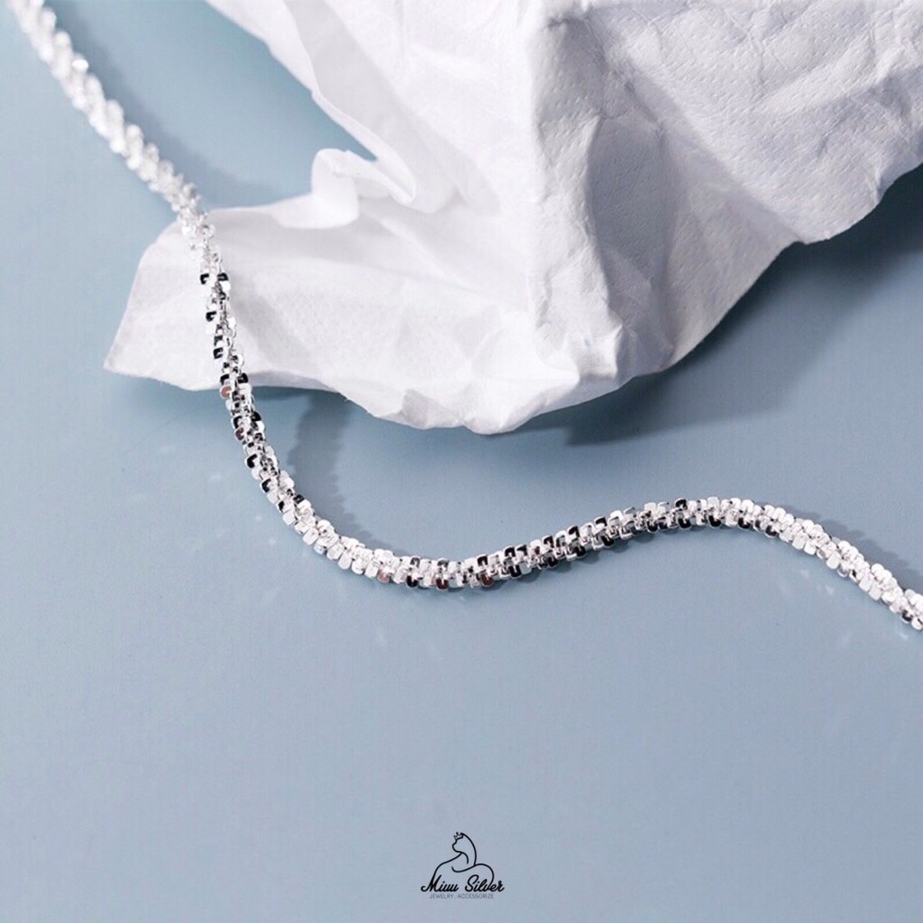 Lắc chân bạc nữ Miuu Silver lấp lánh Blink Anklet