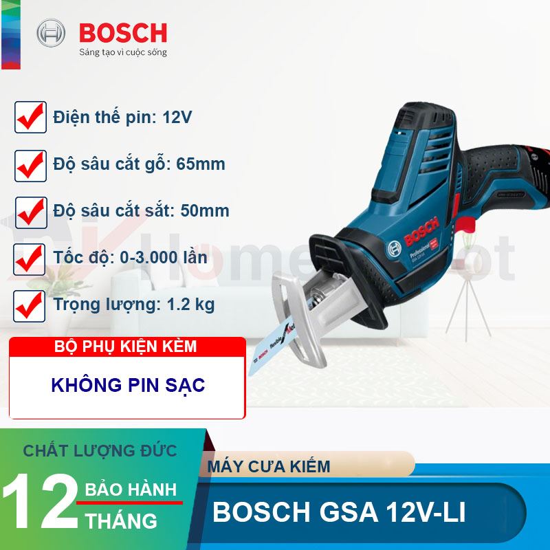 Máy cưa kiếm dùng pin Bosch GSA 12V-LI (Không kèm pin sạc)