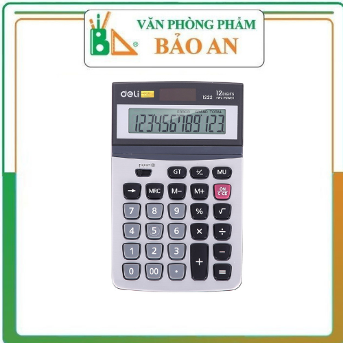 Máy tính kỹ thuật 12 số Deli, Bạc E1222