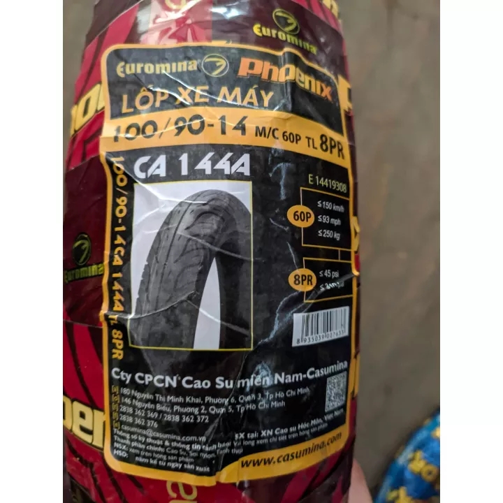 Lốp không săm 100/90-14 lốp sau sh mode, pcx
