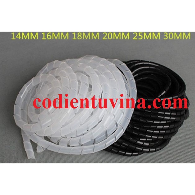 Dây xoắn nhựa đen (Spiral Tubes- hay Dây xoắn ruột gà) Màu đen phi 20