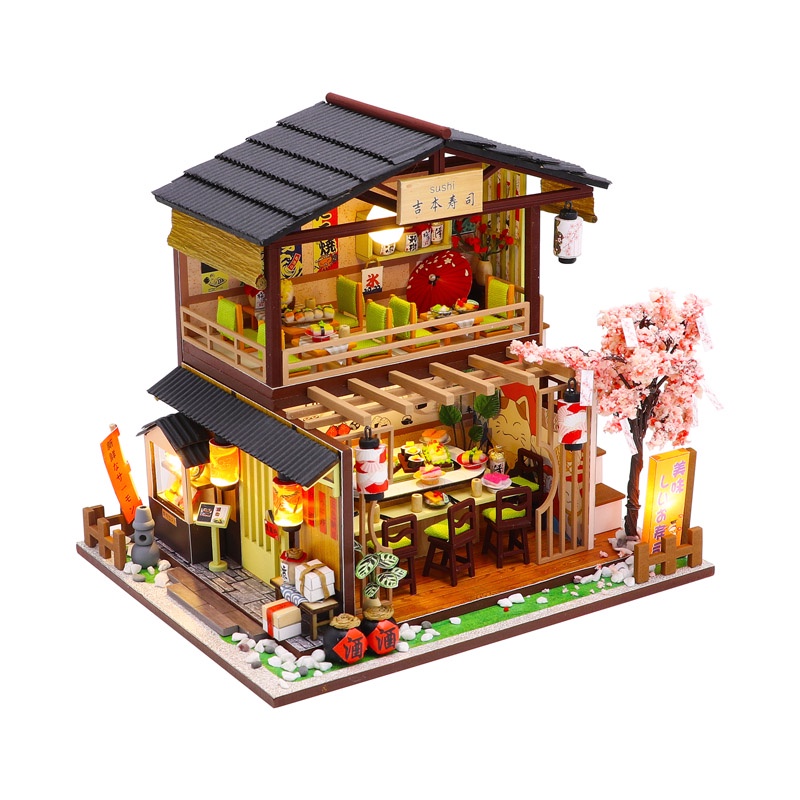 Nhà Búp Bê tự lắp ráp bằng gỗ mô hình Nhà Hàng Nhật Bản