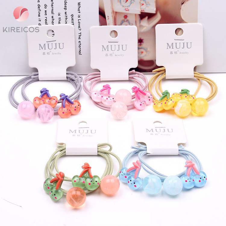 Set 2 sợi dây cột cột tóc cho bé hình trái cây b301