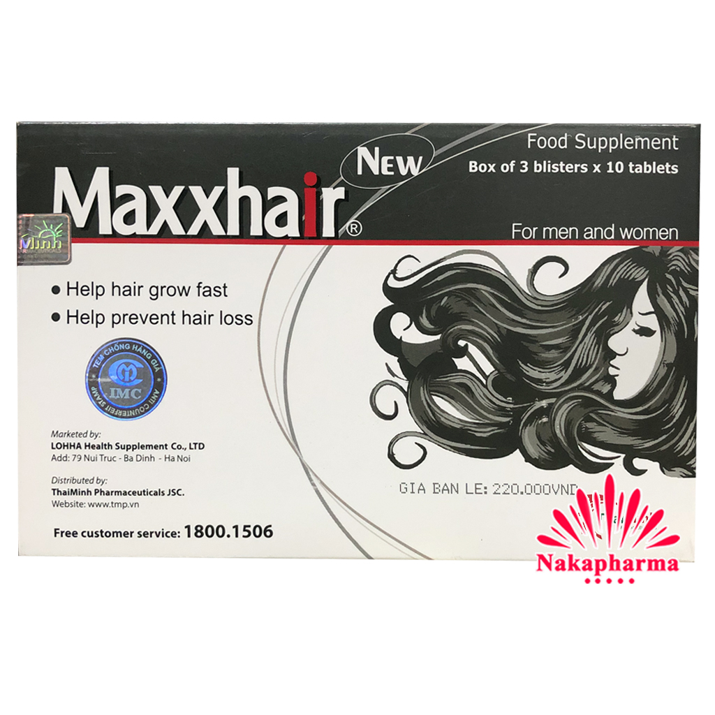 Maxxhair - giảm rụng tóc hỗ trợ mọc tóc