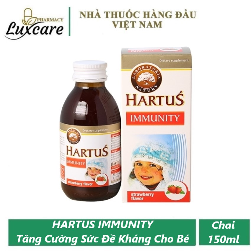 [HCM]Siro Hartus Immunity - Tăng Cường Sức Đề Kháng Cho Bé Hết Ôm Vặt Phòng Ngừa Các Bệnh Đường Hô Hấp (Chai 150ml) Luxcare
