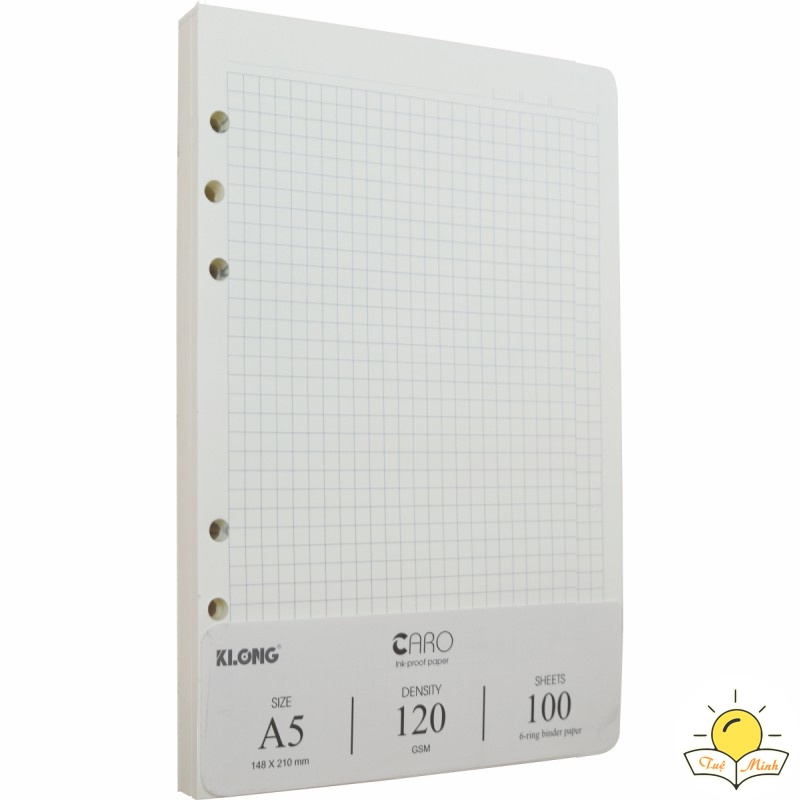 Ruột sổ còng Caro A5 gồm 100 tờ - Giấy refill Klong MS 996 VPP KLONG