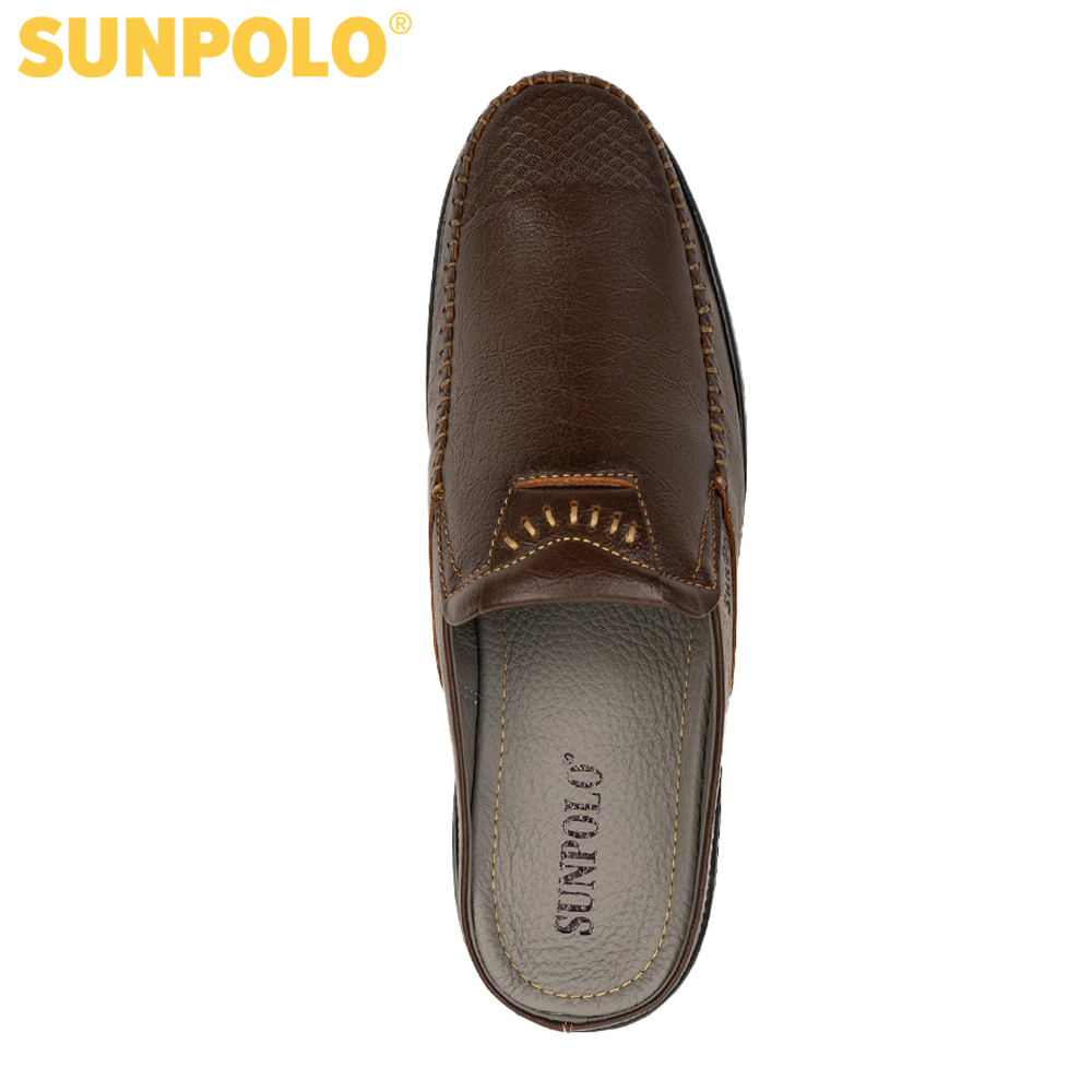 Dép sapo nam da bò SUNPOLO SPO330 (Đen, Nâu)