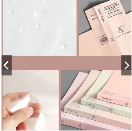 Bìa nhựa , File lá Clear Book A4 8 màu Molandi đủ loại 20/30 lá