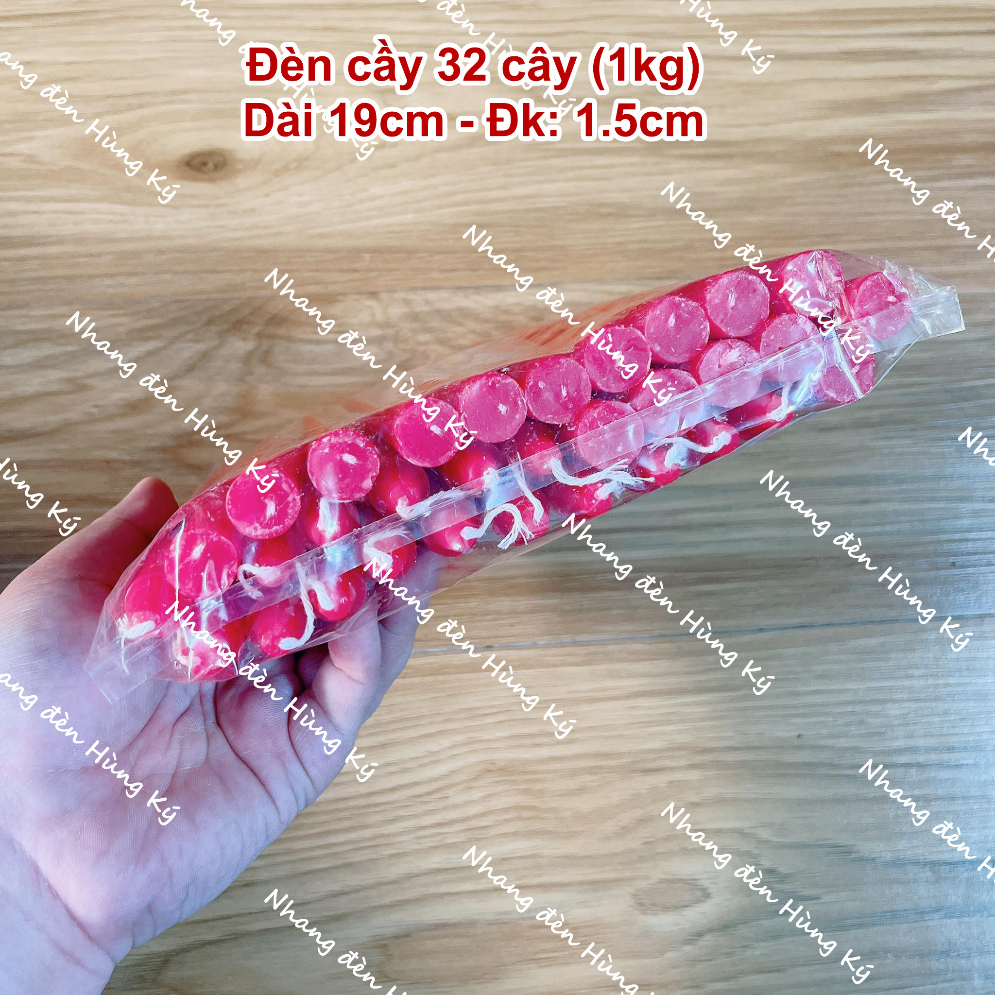 {1 kg} Đèn cầy sáp thơm 32 cây 19cm