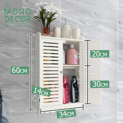 Tủ treo nhà tắm WC 2 tầng chống nước, chống mối mọt