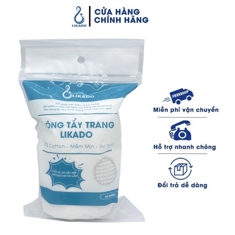 [QUÀ TẶNG KHÔNG BÁN] Bông tẩy trang du lịch tròn 40 miếng