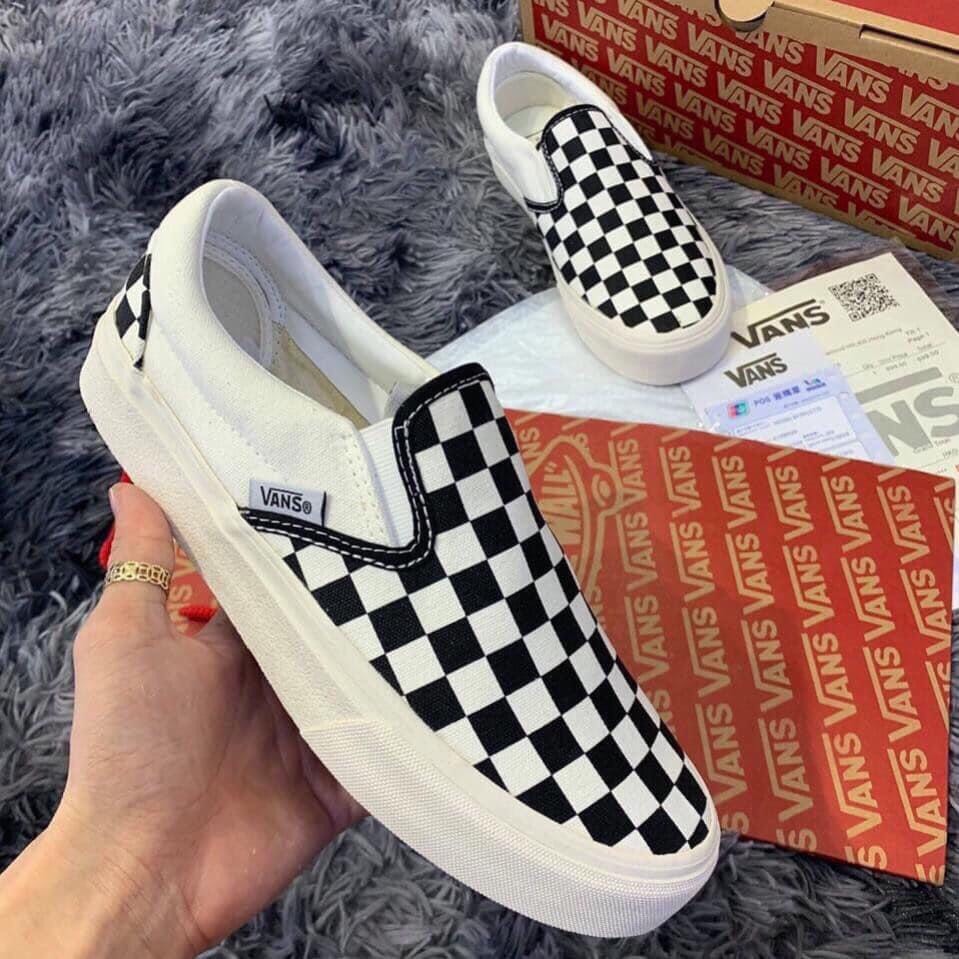 Giày thể thao vans lười caro, vaul full sz nam nữ bảo hành 6 tháng