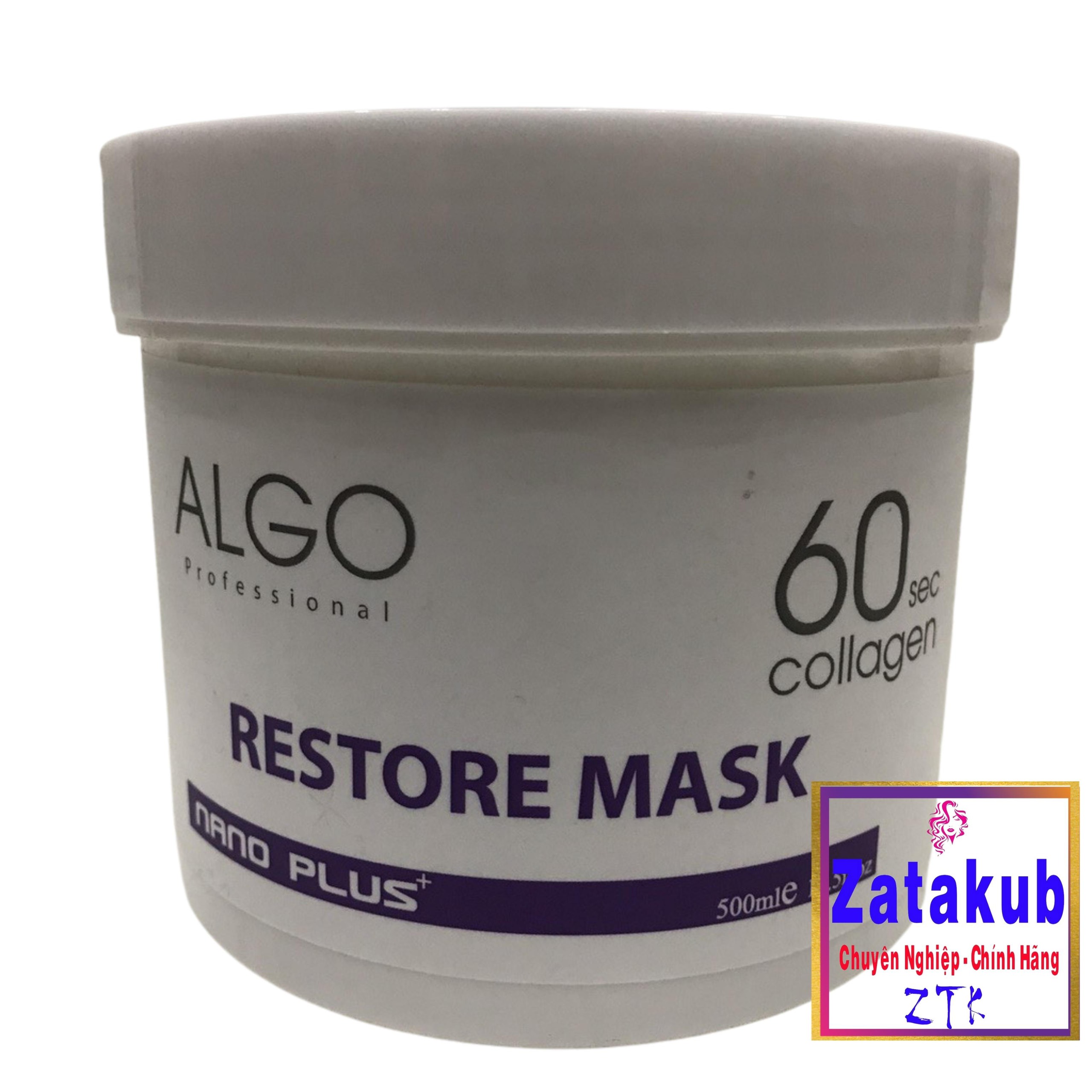 Hấp dầu dưỡng phục hồi tóc Collagen 60s Algo Nano Plus 500ml