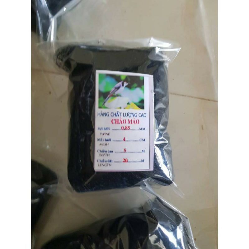 Lưới bẫy chim chào mào mắt 4cm cao 5m