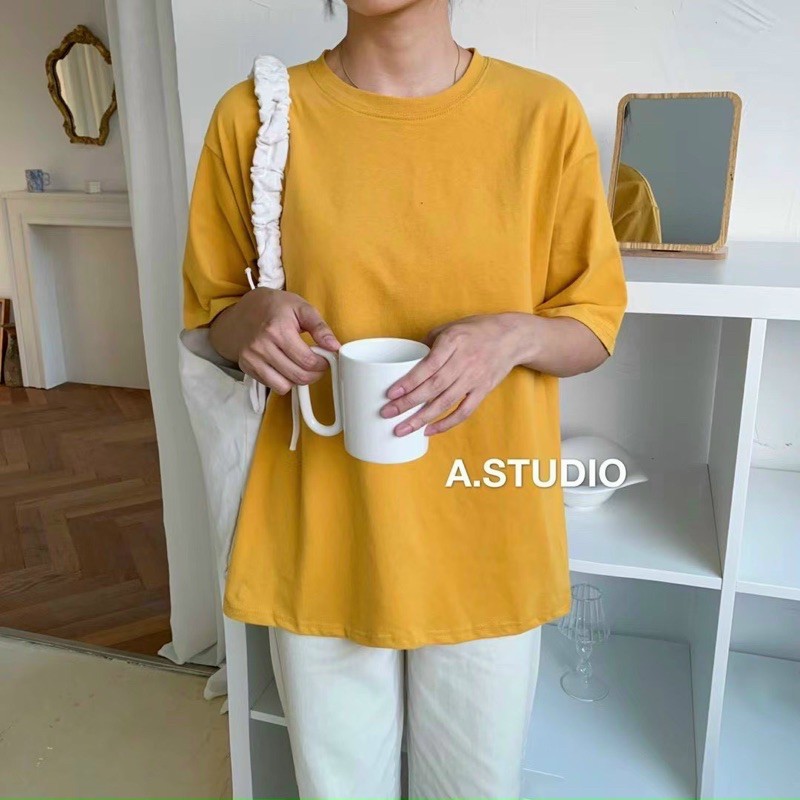 ÁO PHÔNG TRƠN UNISEX A-STUDIO 10 MÀU