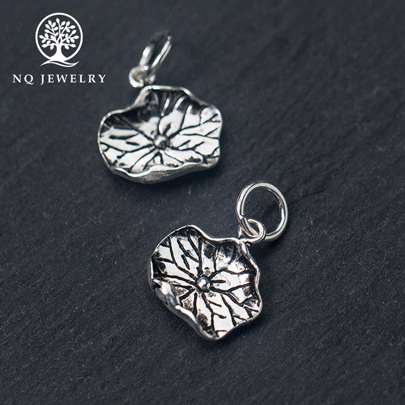 [HCM]Charm bạc hình lá sen treo 12x12mm - NQ Jewelry